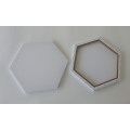 Lona estirada en blanco en forma hexagonal